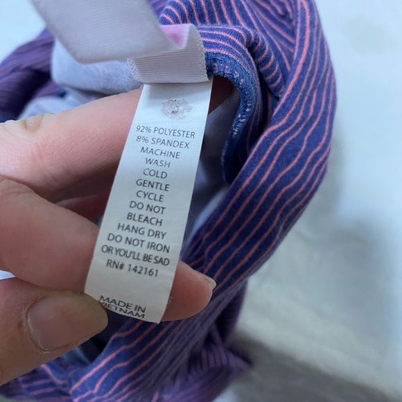 Pink and Purple Wavy Striped Pattern Leggings LulaRoe One Size Soft stretchy - Picture 9 of 9